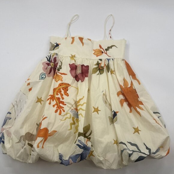 Zara Dress Womens Small Bubble Hem Voluminous Print Spaghetti Strap Blogger Fave - Picture 5 of 15